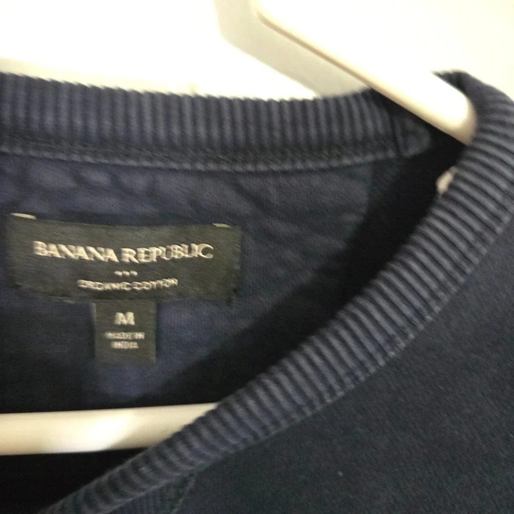 Banana Republic Sweatshirt Mens Medium Navy Blue Organic Cotton French‎ Terry